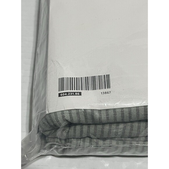 Ikea BERGPALM Twin Duvet and Sham Set Green Pinstripes Cotton 604.231.86 - NEW - Picture 4 of 5